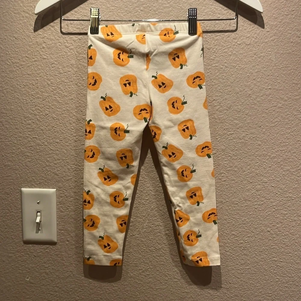 New Old Navy Toddler’s Girls Leggings pumpkin Jack o Lantern Size 3T NWT